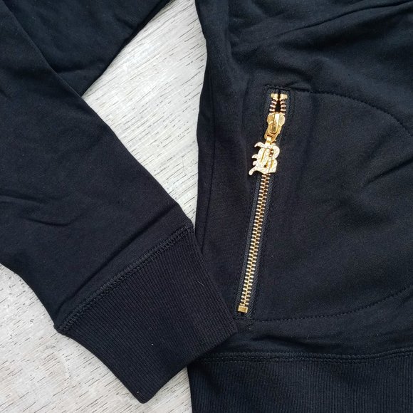 BCBG MAXAZRIA, Rhinestone Butterfly Hoodie & Pant Set  Black - Picture 8 of 11